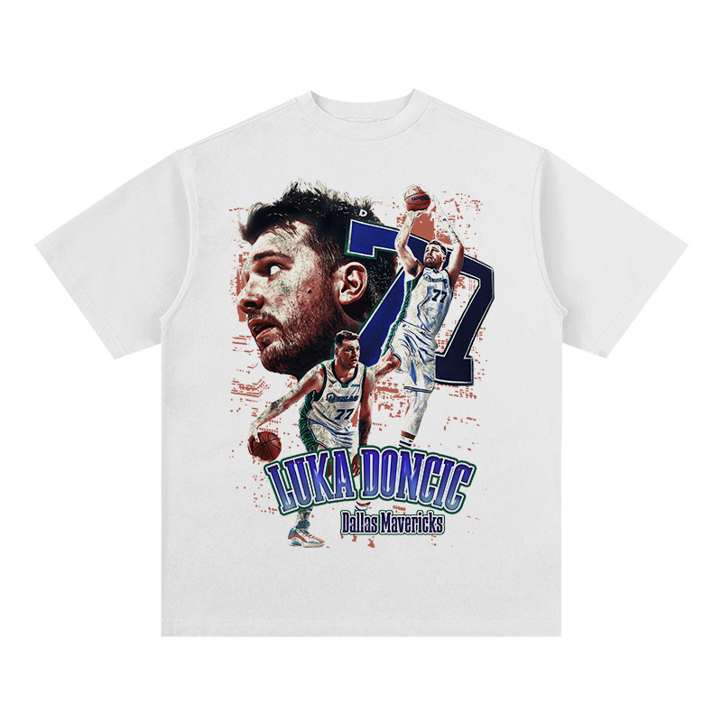 Dongqiqi Lukas T-shirt Design Star Vintage Gedruckt Kurzarm High Street Trendy Zeichen_voghion.com