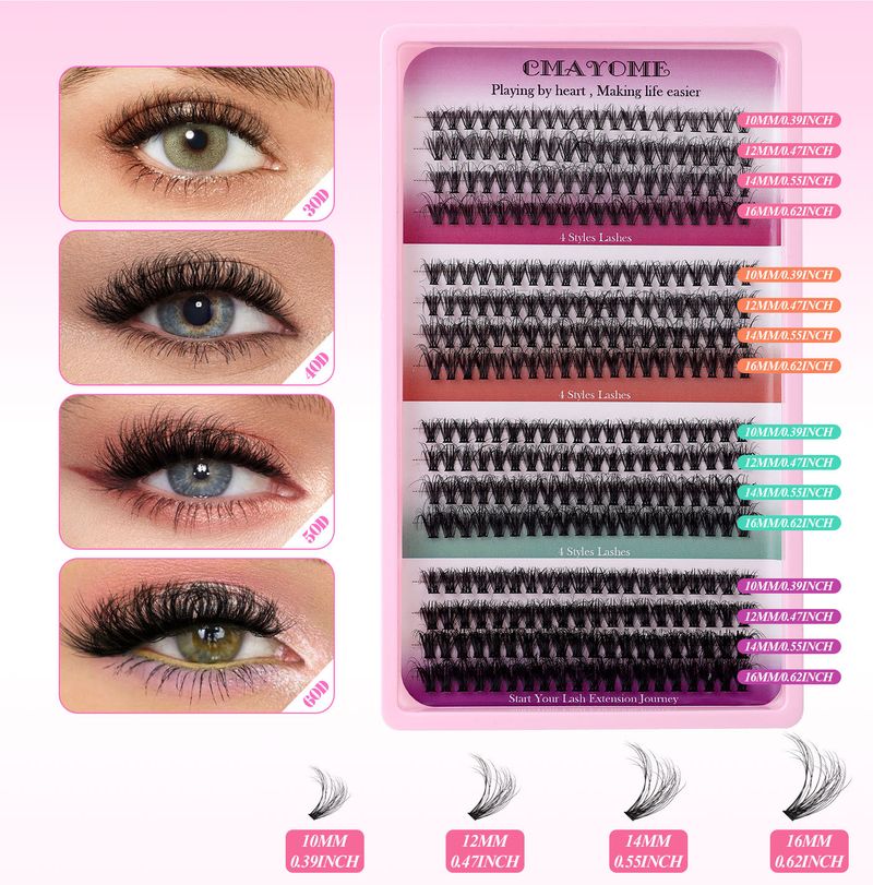 False Eyelashes Extension Suit Single Tuft Of Hair 320 Tufts Of Dense Makeup Big Eye D Curled Eyelashes_voghion.com