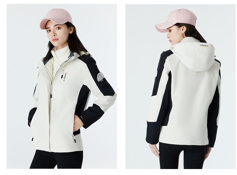 Giacca impermeabile 3 in 1 per coppie: fodera in pile staccabile, cappotto invernale antivento per uomo e donna (7 taglie, 7 colori)_voghion.com