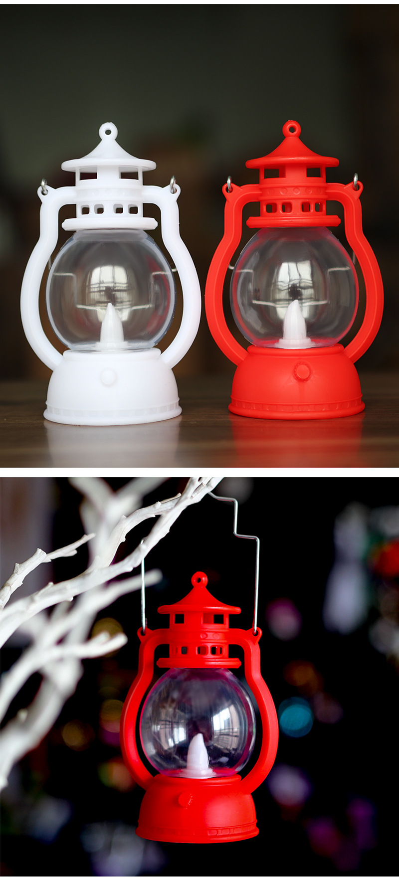 Halloween Decoration Oil Electronic Candle LED Small Lantern Creative Wind Handheld Pumpkin Lamp_voghion.com