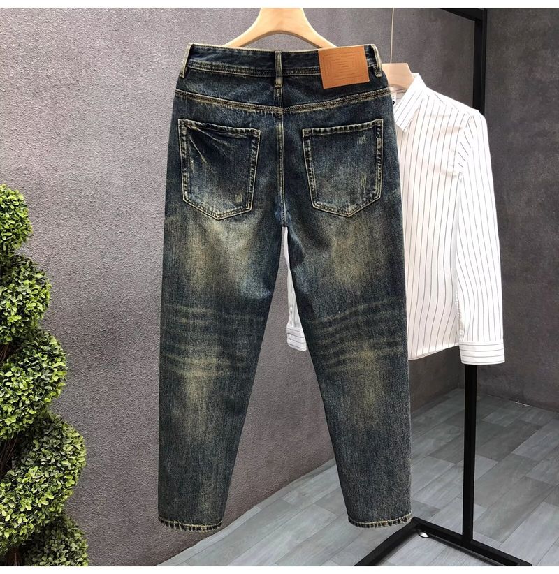 Vīriešu apģērbi High street modes zīmols retro hole džinsi brīvi harēms vīriešu pavasaris un rudens jauns personības trends patch bikses vīriešiem_voghion.com