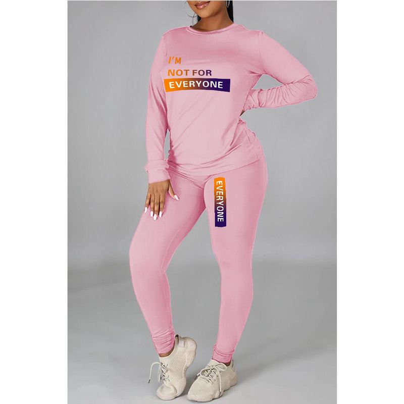 Bedrucktes, personalisiertes, lässiges zweiteiliges Set für Damen_voghion.com
