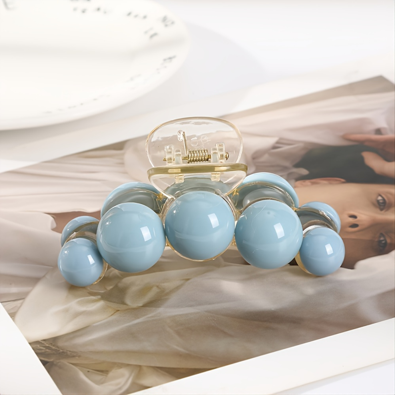 1 pz elegante fermaglio per capelli a forma di palla lucida - fermaglio per coda di cavallo antiscivolo a forma di artiglio di squalo per donne e ragazze_voghion.com