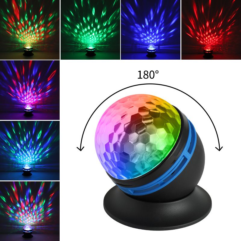 Luce professionale a sfera da discoteca rotante RGB - Luce per feste a LED a 16 colori attivata dal suono per KTV da interni, palcoscenici e decorazioni per la casa_voghion.com