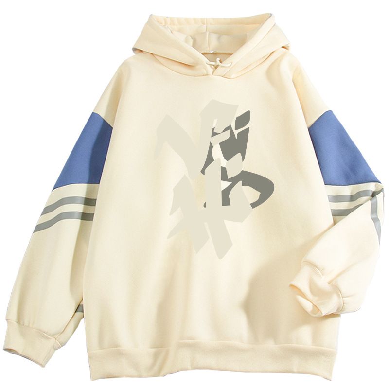 2024 Spring And Autumn Color Block High-End Artistic Letter New Print Cool Internet Celebrity Long Sleeve Sweatshirt_voghion.com