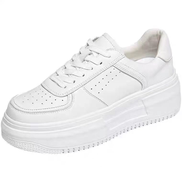 Witte platform sneakers voor dames 2025 Nieuwe ademende stijl Trendy nicheontwerp Hoogteverhogende plank Student_voghion.com