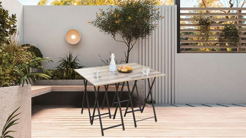 5 Piece Folding TV Tray Table Set,Foldable Sofa Side Table,End Table,Snack Table,Space Saving_voghion.com