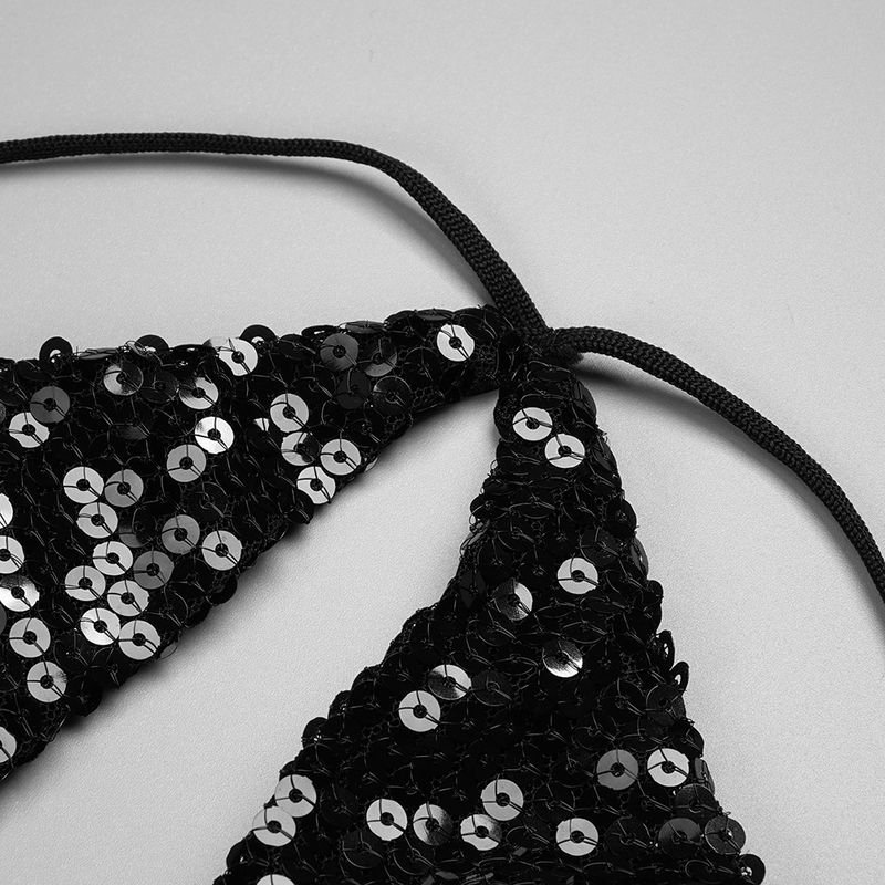 Women's Clothing High End New Nightclub Hollow Halter Backless Beaded Long Women's Dress_voghion.com