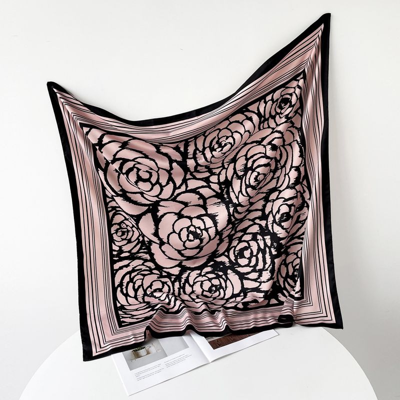 2024 Neuer 90-Quadrat-Rosen-Design-Sommerschal aus Seide mit dünnem, leichtem, atmungsaktivem Sonnenschutz_voghion.com