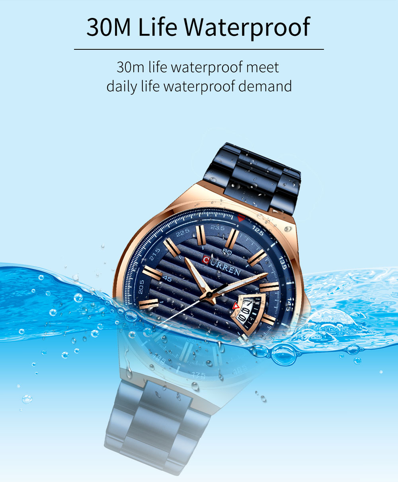 Orologi da uomo CURRENU Orologi impermeabili in acciaio inossidabile Orologio da uomo Orologio da polso al quarzo militare per immersioni con data automatica_voghion.com