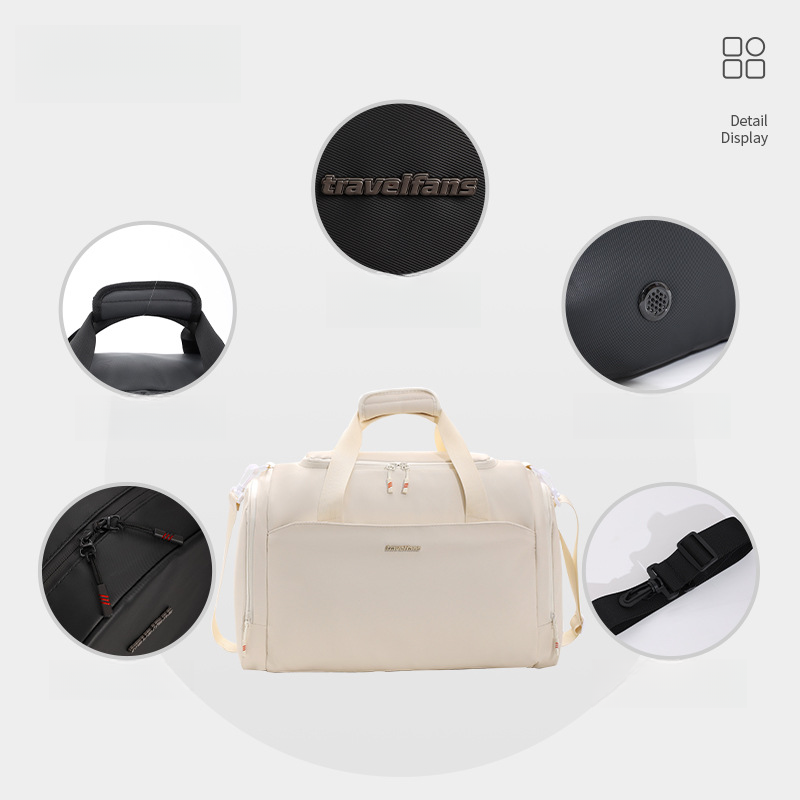 Short distance travel bag with dry wet separation, exercise yoga, fitness bag cover, pull rod, large capacity shoe compartment_voghion.com