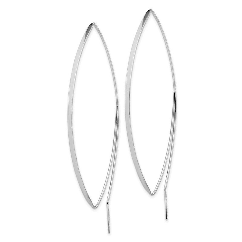Sterling Silver Rhodium-plated Polished Threader Earrings_voghion.com