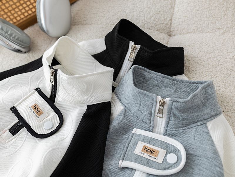 Completo da bambino in stile coreano, 2 pezzi, a maniche lunghe, casual, per primavera e autunno (bianco/nero/grigio, altezza 80-130 cm)_voghion.com