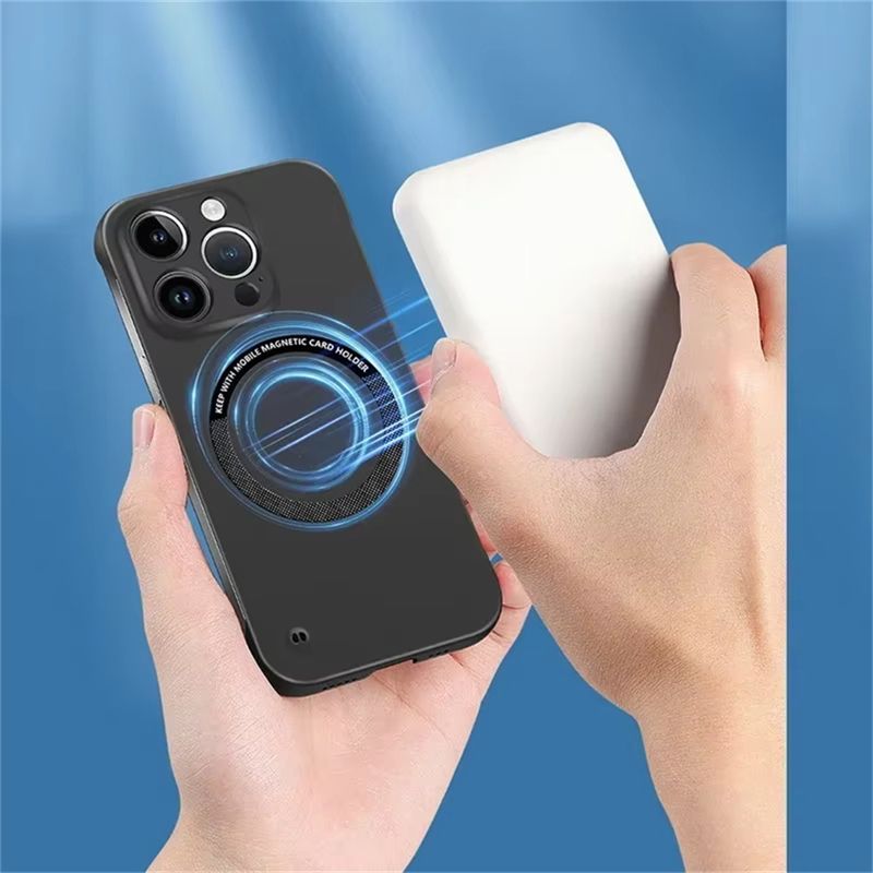 Rahmenlose Hülle 13 12 11 16E Schlanke magnetische Handyhüllen für iPhone 15 14 Pro Max 16 Plus Cover_voghion.com