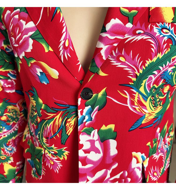 2024 Wiosna Jesień Nowa męska moda i wypoczynek Northeast Big Flower Suit Top Coat_voghion.com