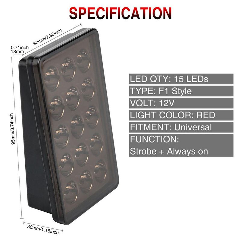 Luci posteriori di stop e finecorsa del terzo stroboscopio stile F1, anti-navigazione, S4T8_voghion.com