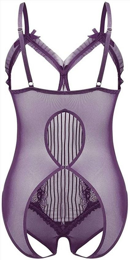 New Sexy Hollow Out Mesh Suspender Jumpsuit And Fun Lingerie_voghion.com