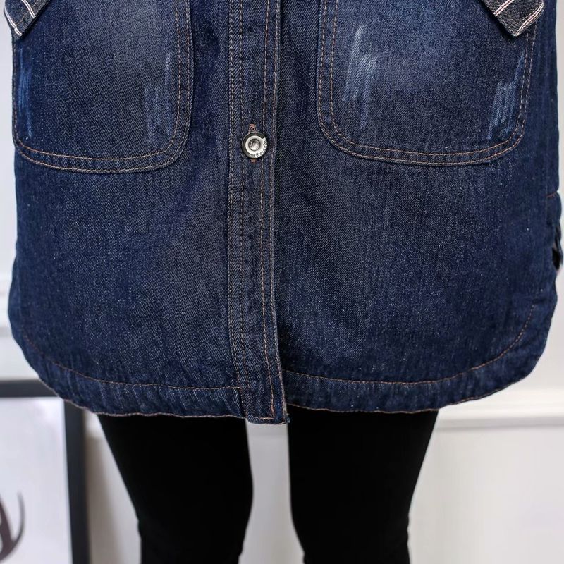Abbigliamento donna giacca imbottita in cotone denim giacca medio lunga da donna imbottita in cotone cashmere taglie forti con giacca in denim con cappuccio_voghion.com