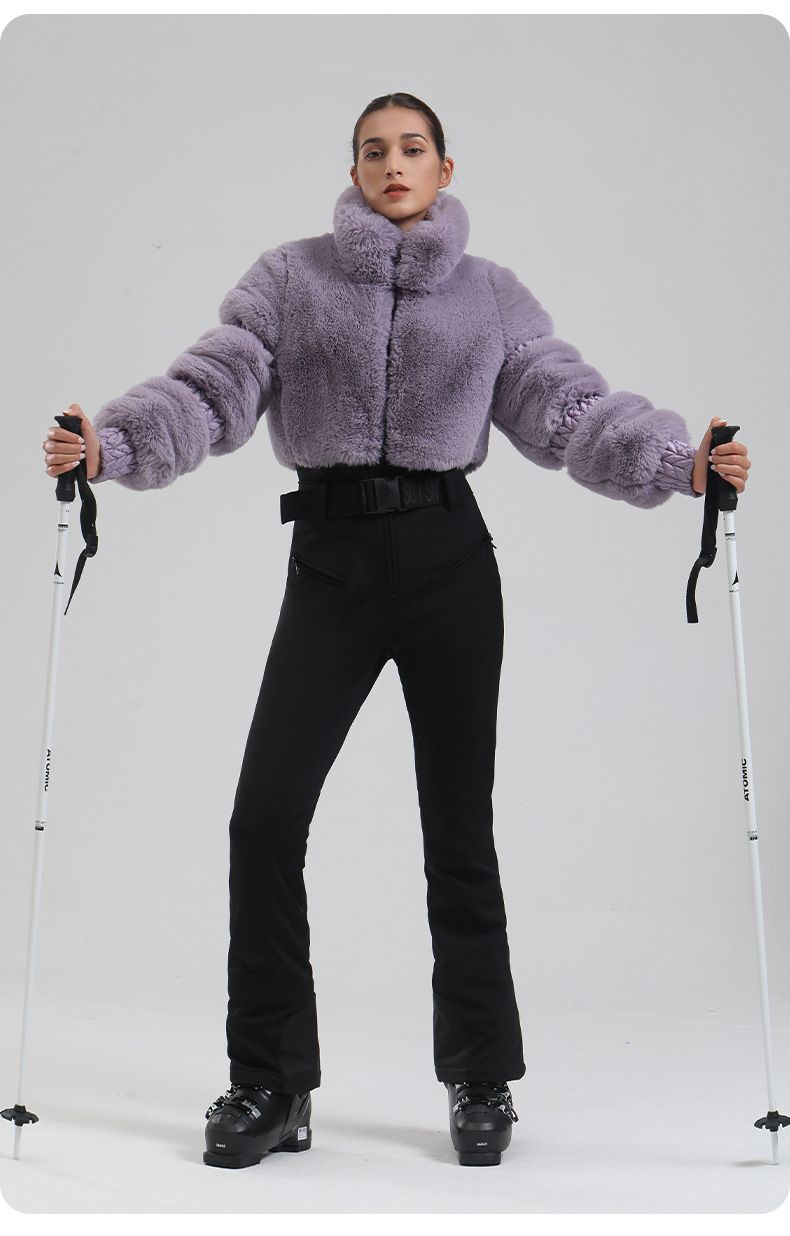Traje de esquí de invierno para mujer: traje de nieve de una pieza ajustado, con aislamiento térmico y resistente al viento para esquí alpino y deportes al aire libre._voghion.com