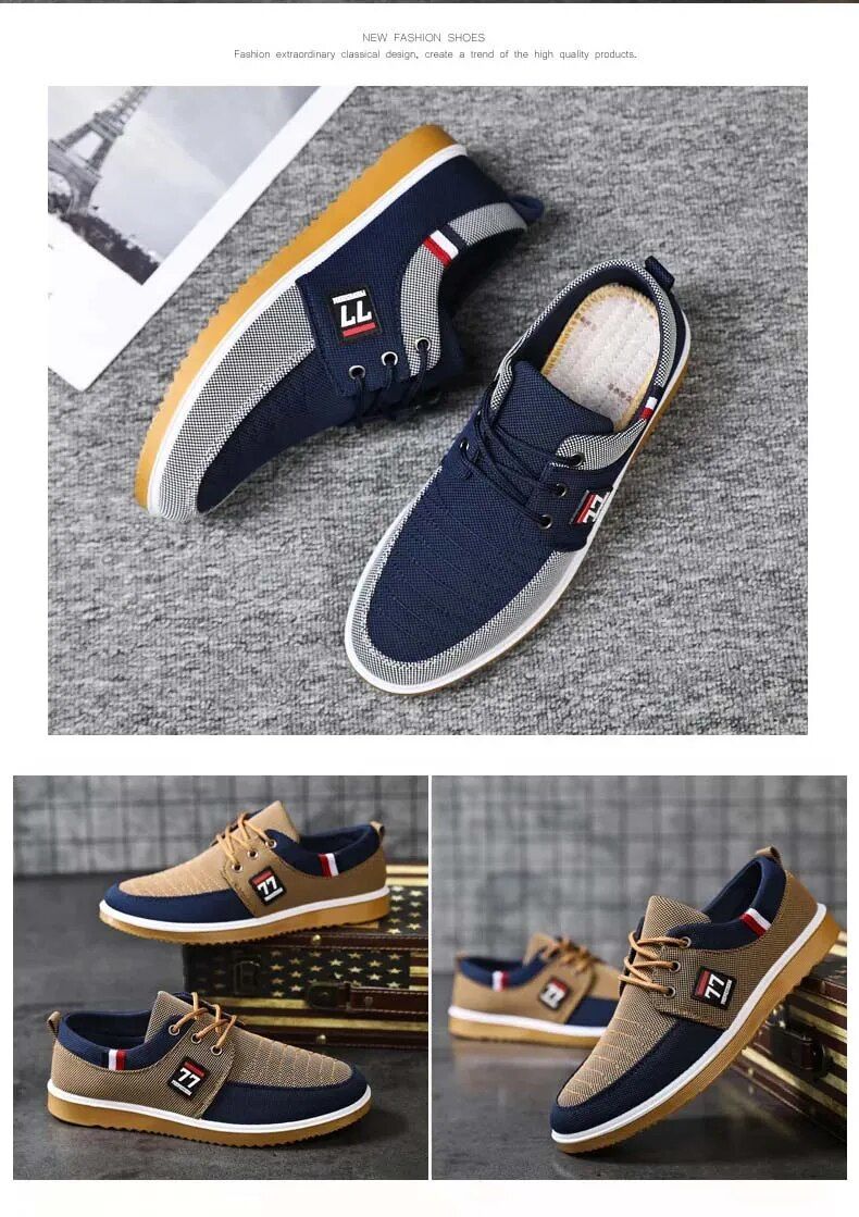 Neue Canvas-Schuhe für Herren, leichte Sportschuhe, lässig, atmungsaktiv, vulkanisierte Mesh-Schuhe für Männer, klassische, modische Arbeitsschuhe mit Schnürung_voghion.com