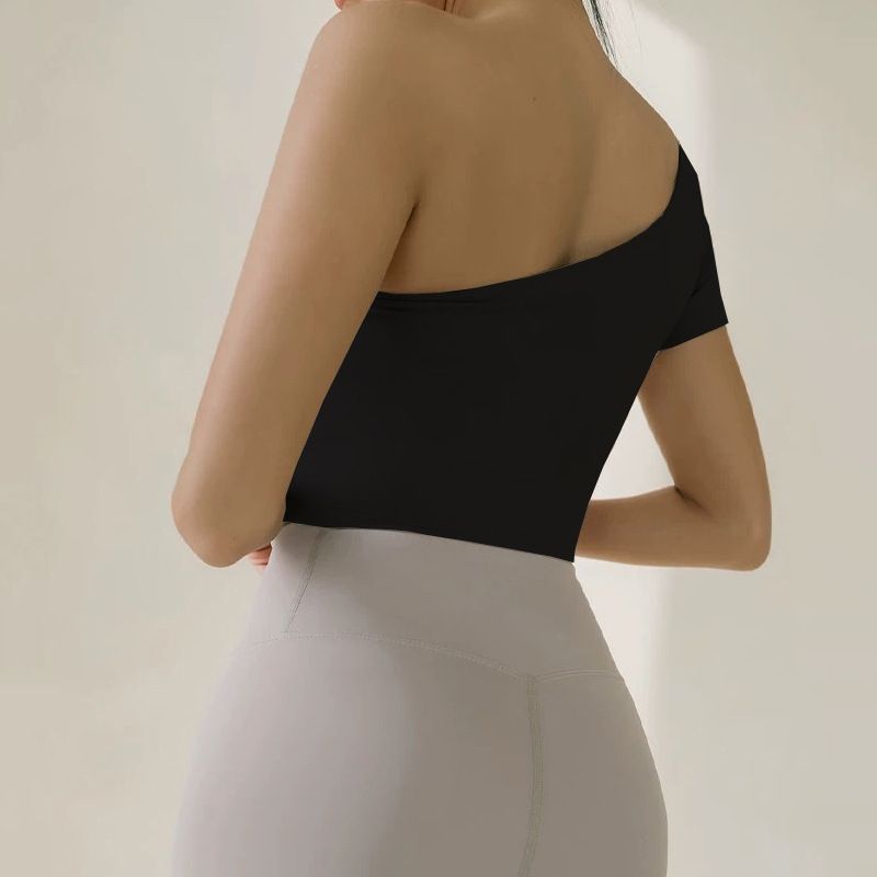 Neues Sport-Fitness-Top mit Brustpolstern, schulterfrei, ärmellos, hoch tailliert, hochelastisch, schnelltrocknende Weste für Damen_voghion.com