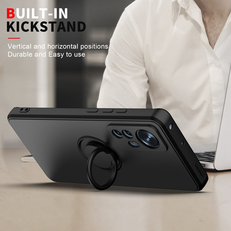 Etui z płynnego silikonu do Xiaomi Mi 12 12S Pro 11 Lite 5G NE Pokrywa Pierścień z uchwytem Etui na telefon do Xiaomi Mi 10S 10T Lite 11T_voghion.com
