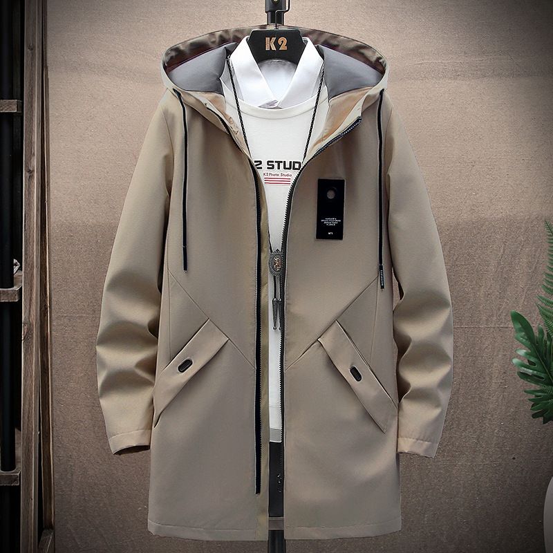 Giacca a vento da uomo in stile casual versatile ed elegante, nuova primavera autunno, di media lunghezza, edizione coreana, alla moda_voghion.com