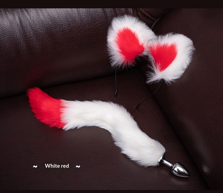 luckyqqyp Sexy SM Props Training Metallo Alternativo Cosplay Orecchie di Gatto Fascia Coda Plug Anale Set Due Pezzi Dropshipping_voghion.com