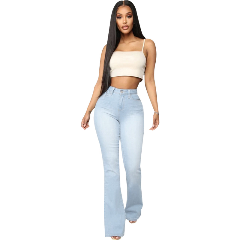 Damkläder Mode Hotsäljande Slim Fit Mångsidig Denim Stretch Bell Byxor Ny stil_voghion.com