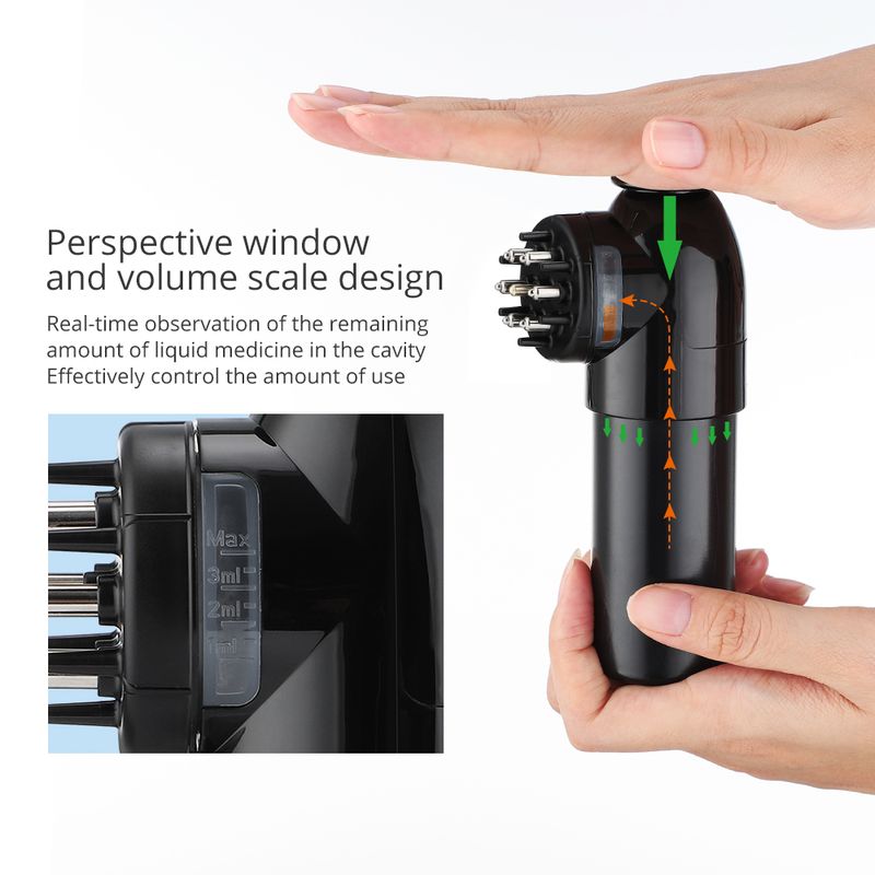 Aplikator do leków w formie wałka, terapia olejkami eterycznymi, masaż skóry głowy, grzebień, akcesoria do pielęgnacji włosów_voghion.com