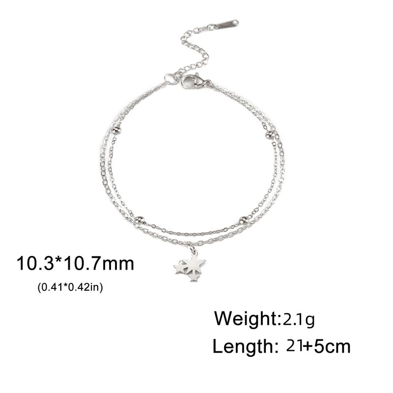 Cavigliera in acciaio inossidabile con ciondolo a forma di stella, stile coreano, semplice ed elegante, da donna, regalo per la spiaggia_voghion.com