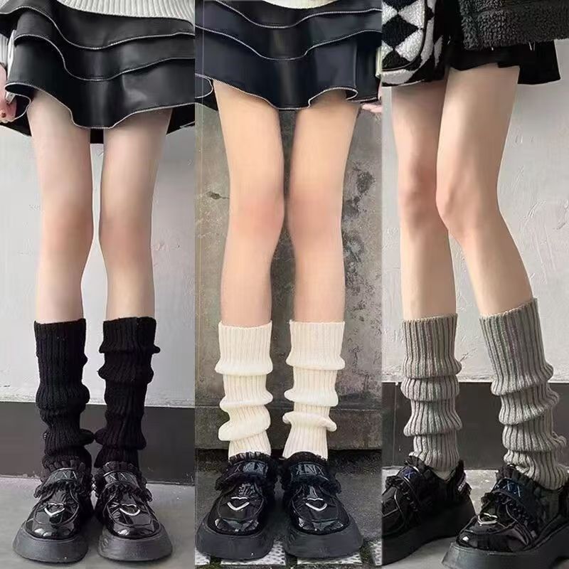 Lolita Knitted Slouch Extra Long Over-the-Knee Mid-Calf For Women Slimming Versatile JK Calf Socks_voghion.com