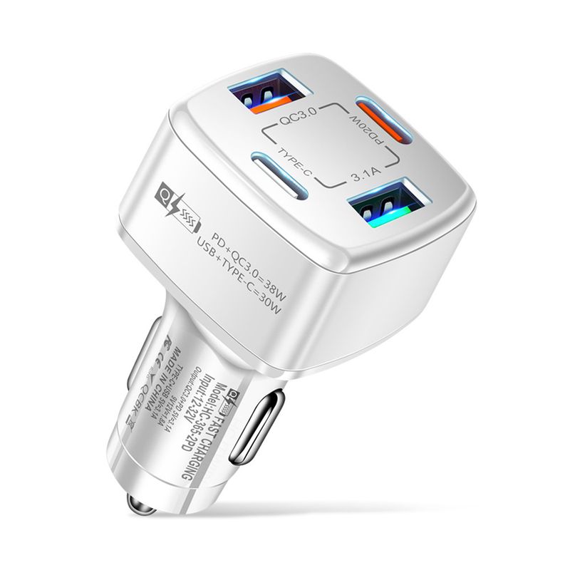 Müzik Festivali Dörtlü 38wPD+qc3.0 3.1A 2USB+Type-c hızlı şarjlı çift hatlı araç şarj cihazı_voghion.com