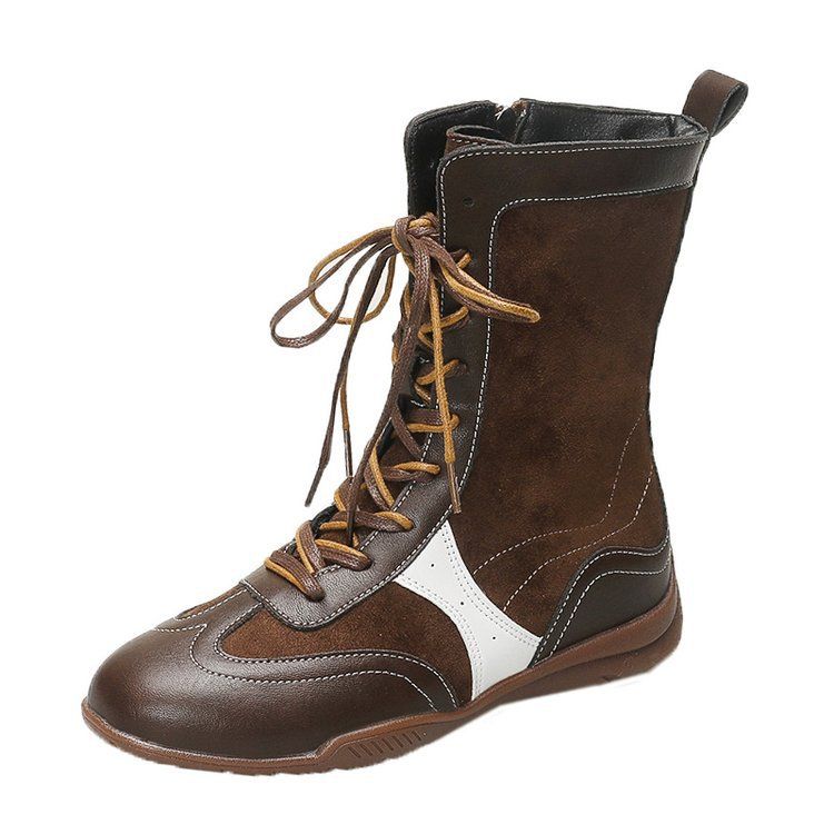 2025 Autumn New British Style Lace-Up Martin With Internal Height Increase Thick Sole German Training Boxing Ankle Boots_voghion.com