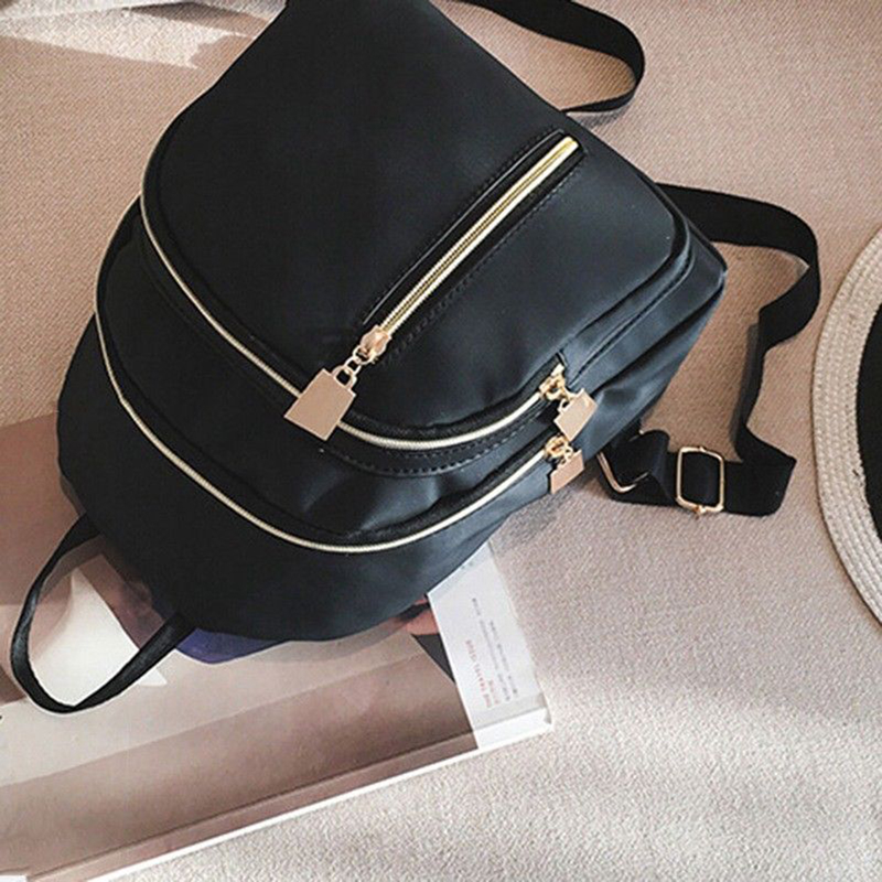 Kjiuyou Moda Feminina Nylon Cor Sólida Mochila Viagem Escola Bolsa de Ombro Bolsa de Mão_voghion.com