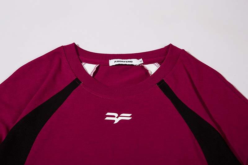National Tide retro racing dress kontrastfarge bokstav talltrykk kortermet T-skjorte for menn og kvinner sommer gate løs kortermet skjorte_voghion.com
