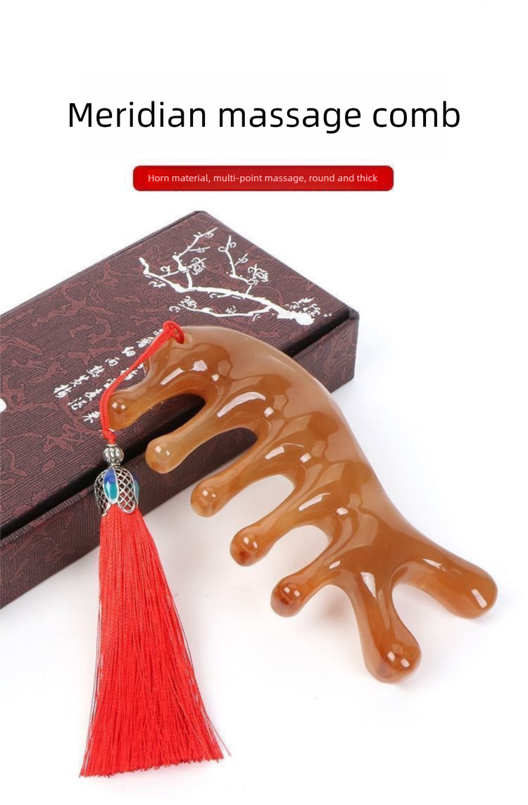 Head Meridian Hair Therapy Special Scalp Massage Four-in-One Multi-Functional Horn Comb_voghion.com