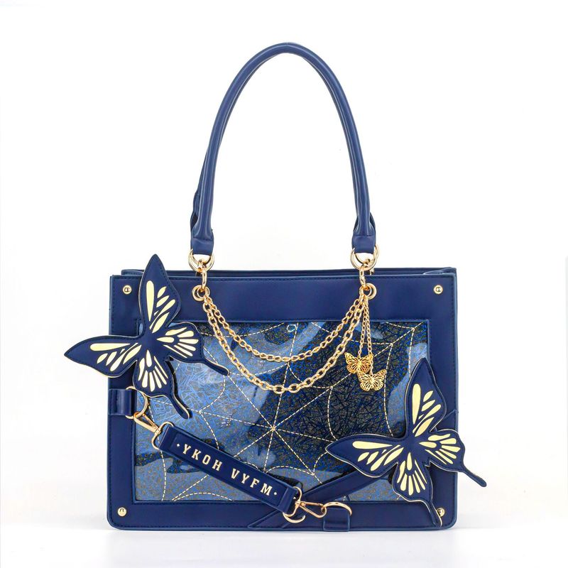 Borsa a tracolla da ragazza con manico a forma di farfalla e labirinto in stile scuro_voghion.com