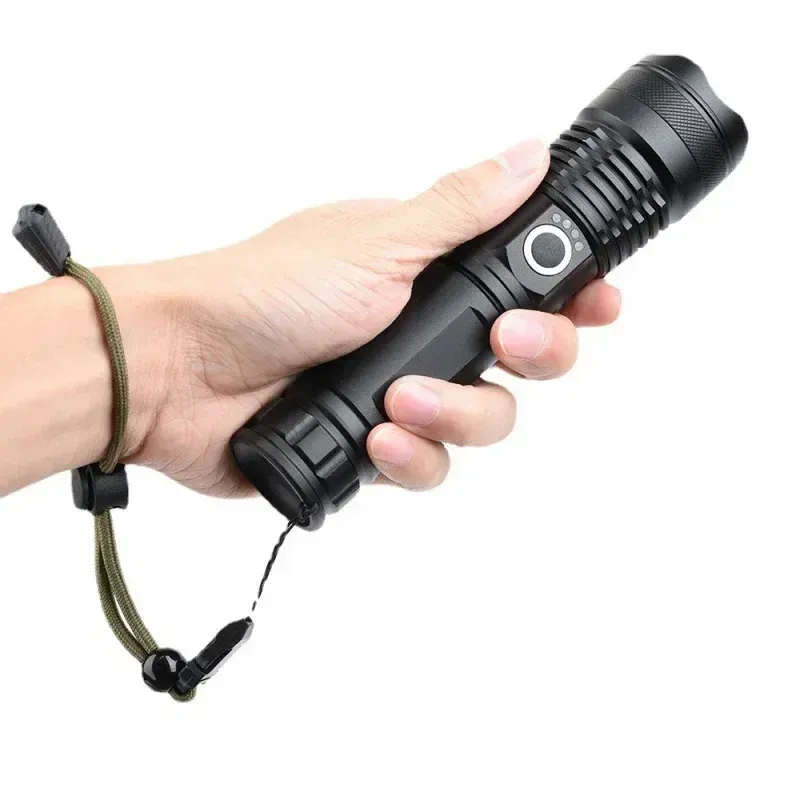Wiederaufladbare Taschenlampen, Leistungsstarke Taktische LED-Taschenlampe, Superhelle Tragbare Jagd-Taschenlampe Für Notfallwandern_voghion.com