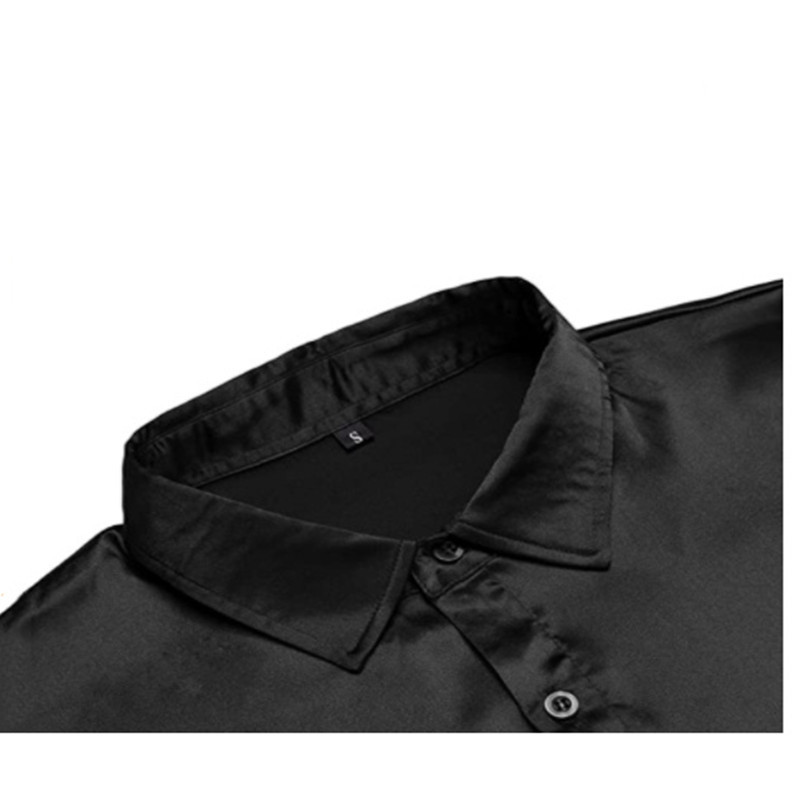 Camicia a sfera in tinta unita con viso luminoso da uomo moda autunno 2022_voghion.com