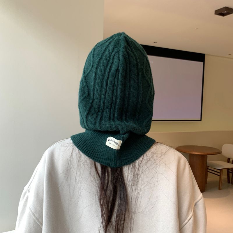 Winter Knitted For Women Korean Style Trendy Brand Multi-color High-end Atmosphere Set Braided Balaclava Hat_voghion.com