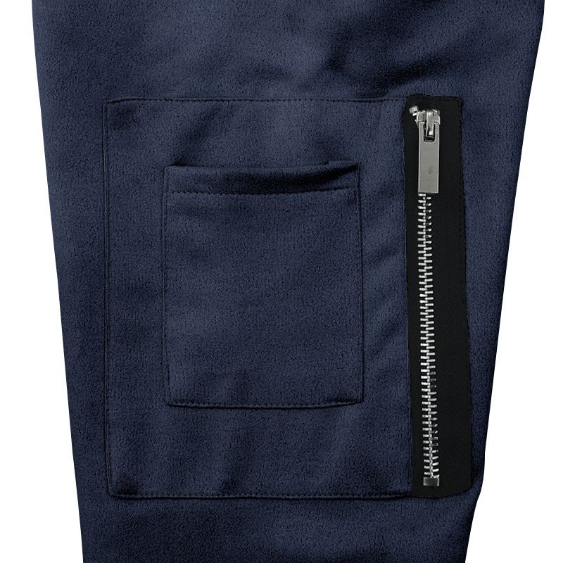 Men's Retro Baseball Jacket – Heavyweight Suede Cardigan With Button Front, Vintage Flight Bomber Style_voghion.com