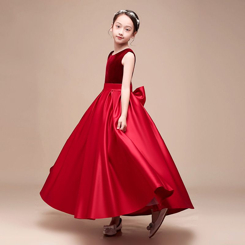 Kinderkleidung Sommer Neu Kleine Und Mittlere Dunkelgrüne Violine Chor Kleid Mädchen Klavier Auftritt Kleid_voghion.com