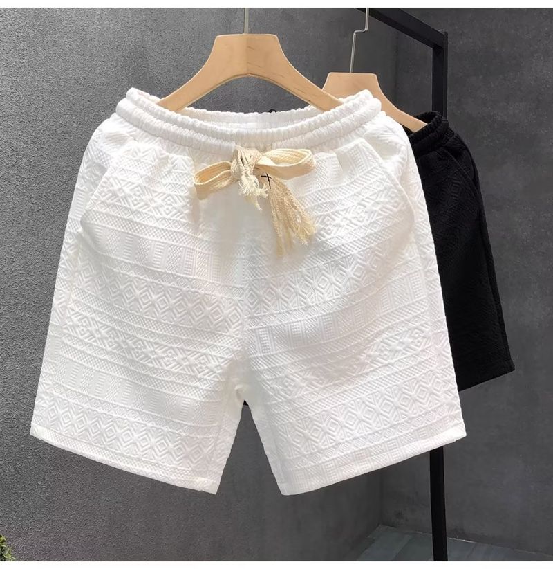 Herrenbekleidung Hochwertige weiße Muster Casual Shorts Modische Oberbekleidung Strand Sport Shorts_voghion.com
