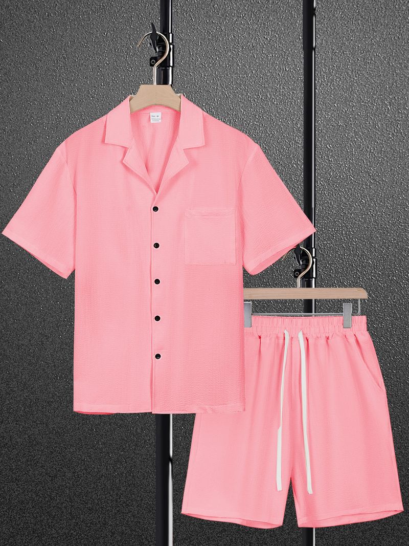 Lässiges Poloshirt- und Shorts-Set für Herren – Atmungsaktive Sommersportbekleidung für Strand- und Outdoor-Aktivitäten_voghion.com