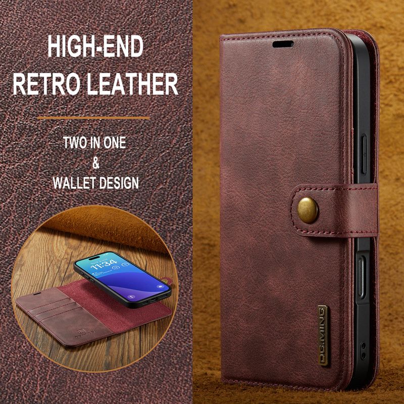 Suitable for iPhone16 Pro Max magnet split mobile phone leather case iPhone15 Pro Max protective case_voghion.com