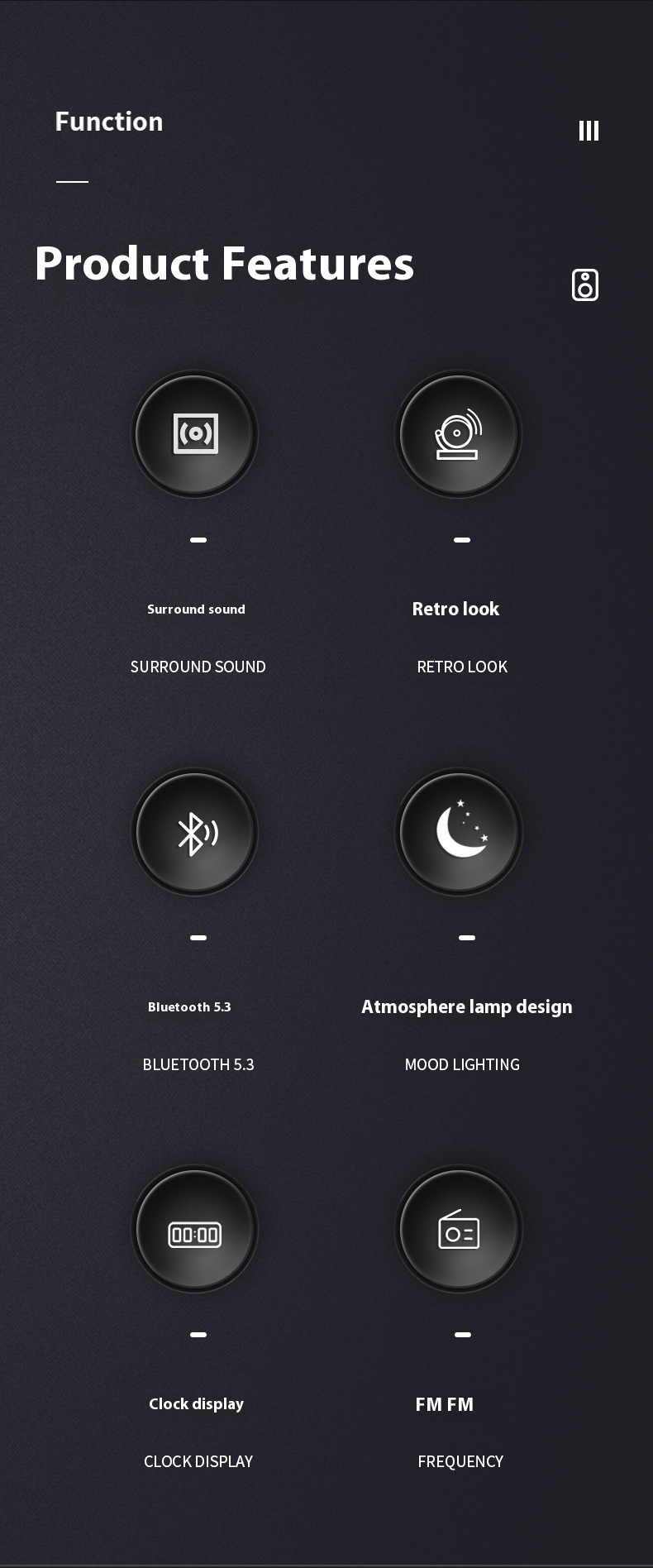 New Vinyl Record Player, Bluetooth Connection, Moon And Star Clock Shape, USB Charging, Portable Speaker._voghion.com