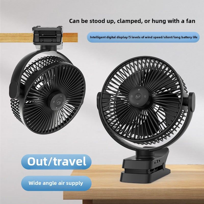 8-Inch Clip Fan, Rechargeable Fan, Outdoor Camping Battery Life 12,000 MAh 24H Battery Life Can Be Clipped_voghion.com