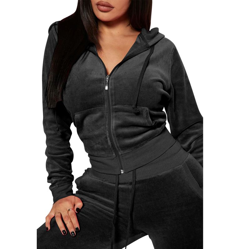 Damenbekleidung neue Mode lässig Silberfuchs Wolle Strickjacke zweiteiliger Anzug Samt Hose Sets_voghion.com