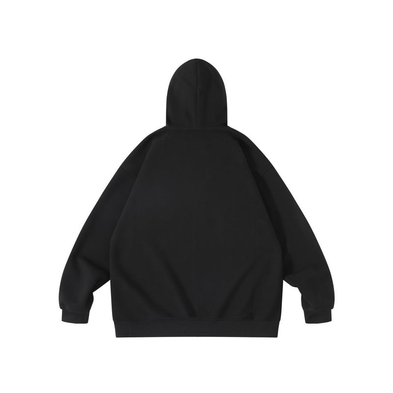 Felpa con cappuccio oversize corta da uomo FW777 in stile giapponese, pile pesante 420 GSM_voghion.com